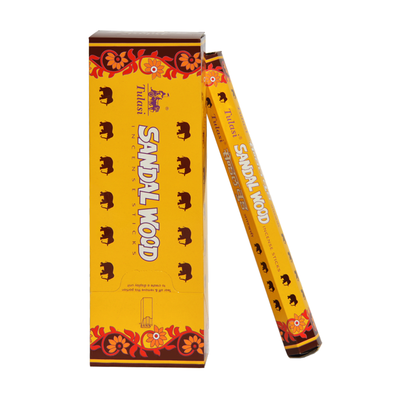 Tulsi Incense Hex Sandalwood 20 gms BOX of 6 Packets (pack of 6)