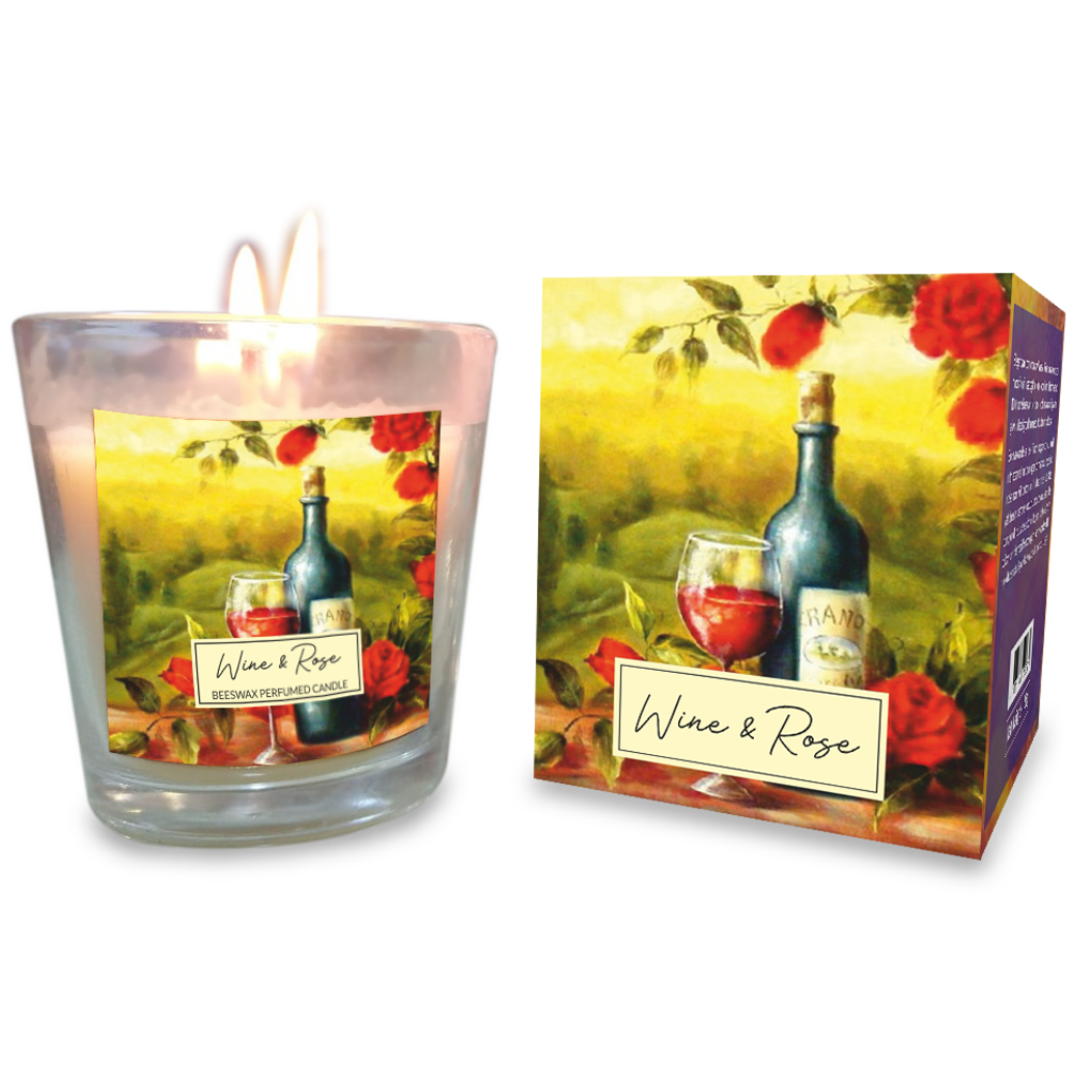 Wine Rose  Natural Beeswax Candle (each)
