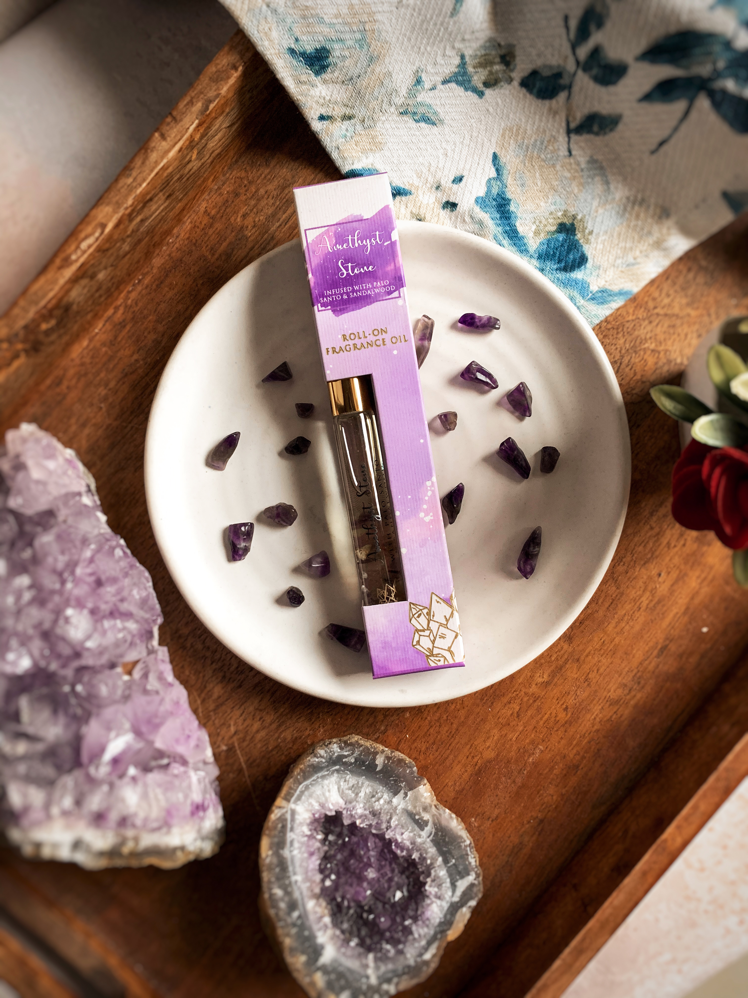 Healing Stones Roll - On Perfume Oil in Tubular Glass Bottle