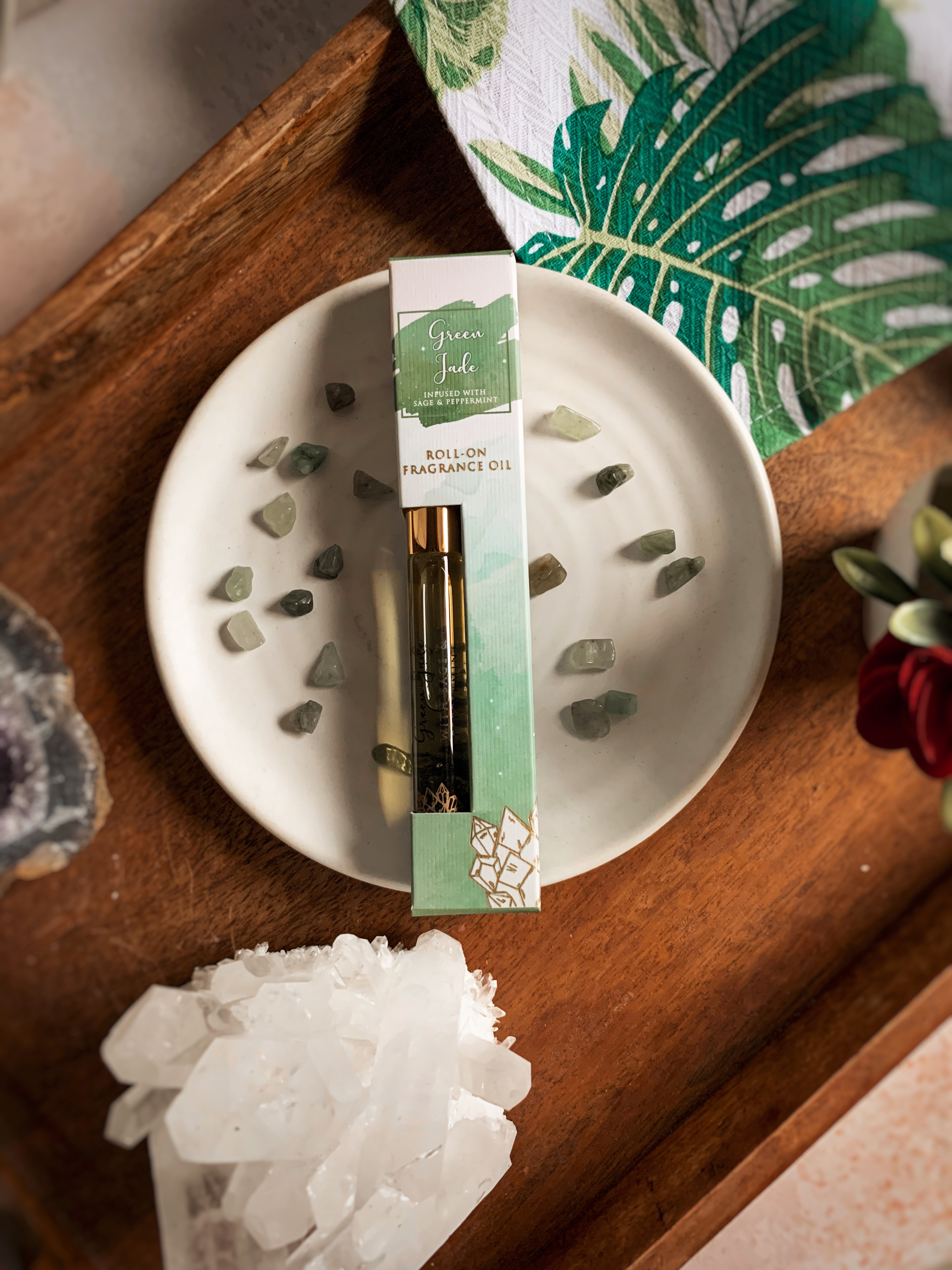 Healing Stones Roll - On Perfume Oil in Tubular Glass Bottle