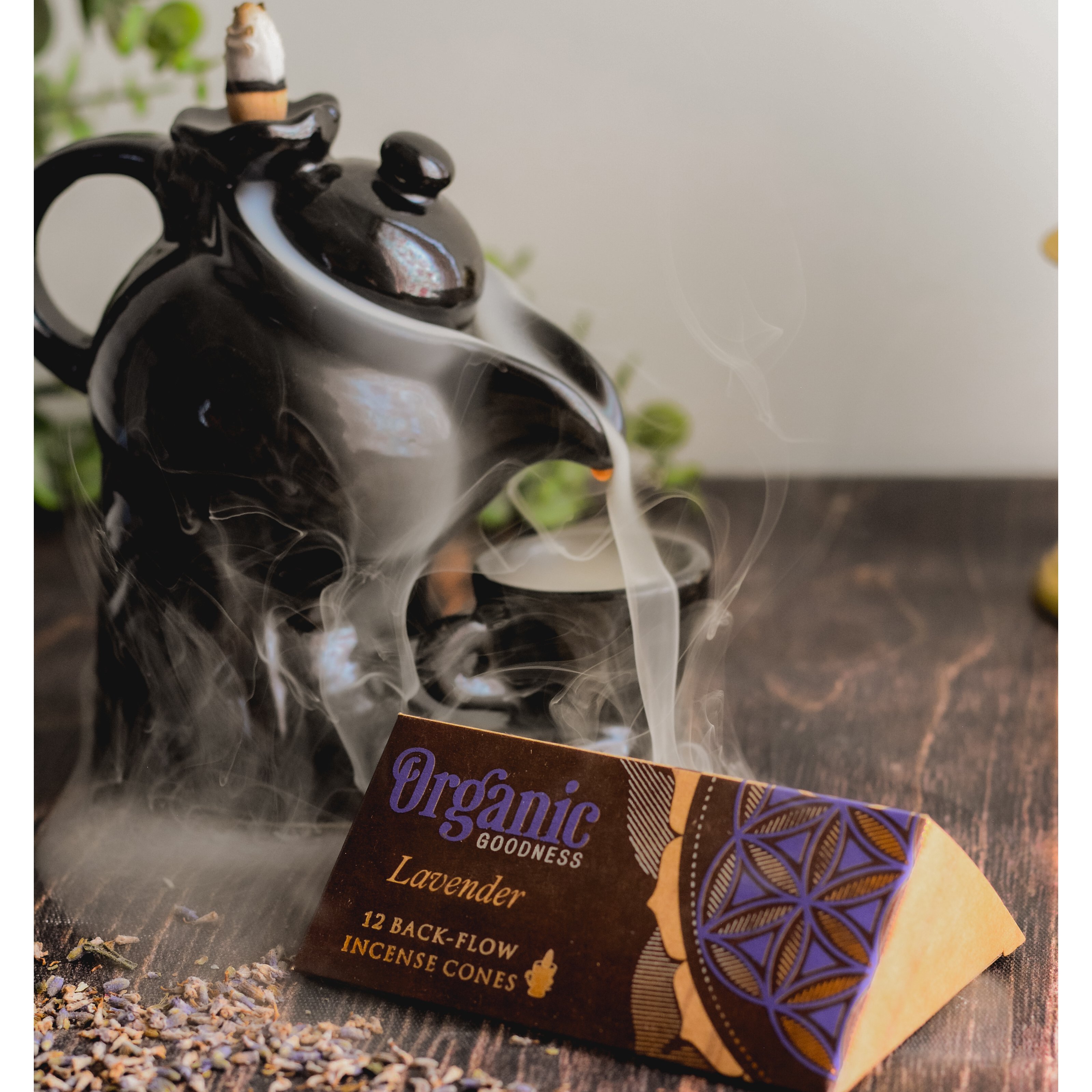 Lavender Backflow Incense Cones (12 Cones, Set of 6)