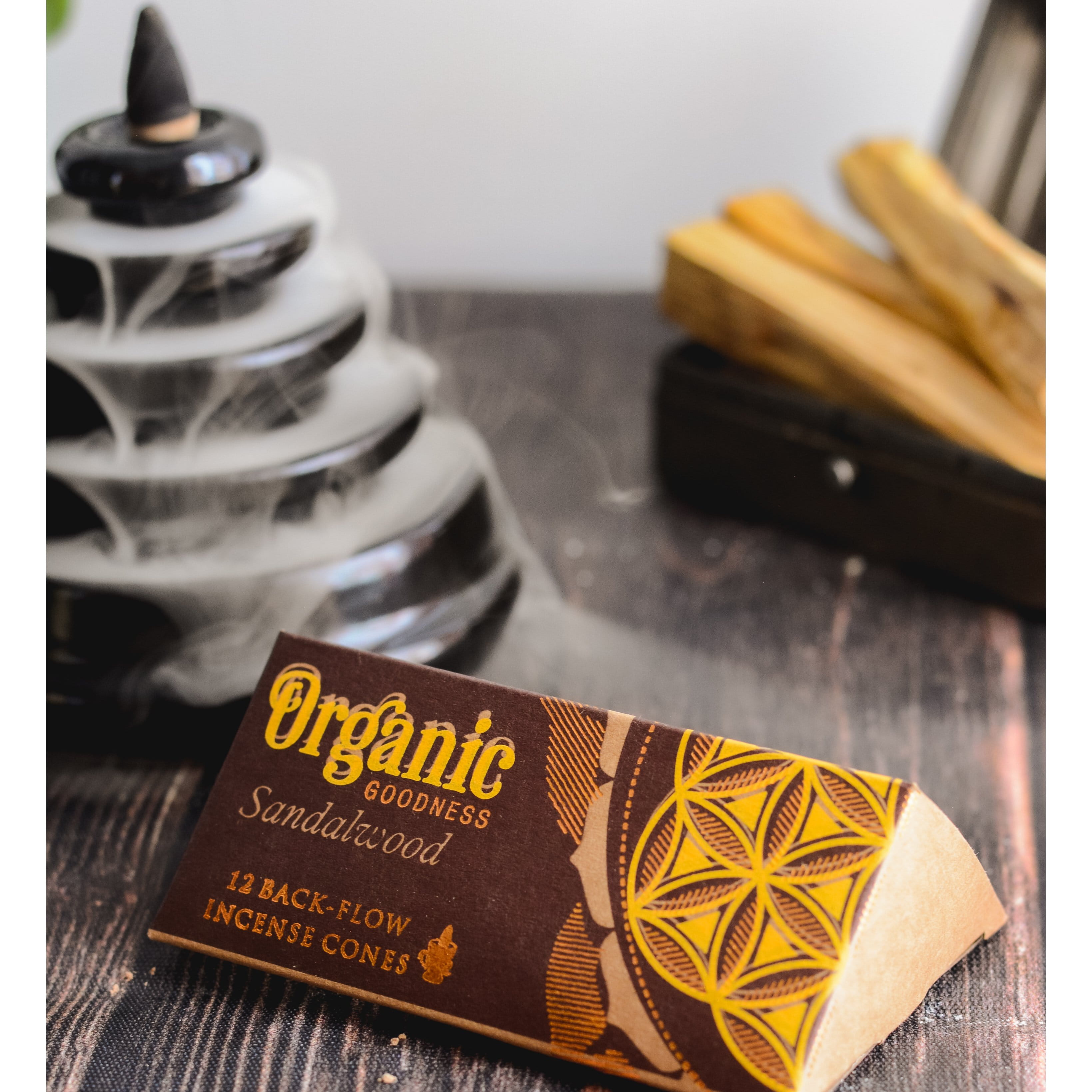 Sandalwood Backflow Incense Cones (12 Cones, Set of 6)