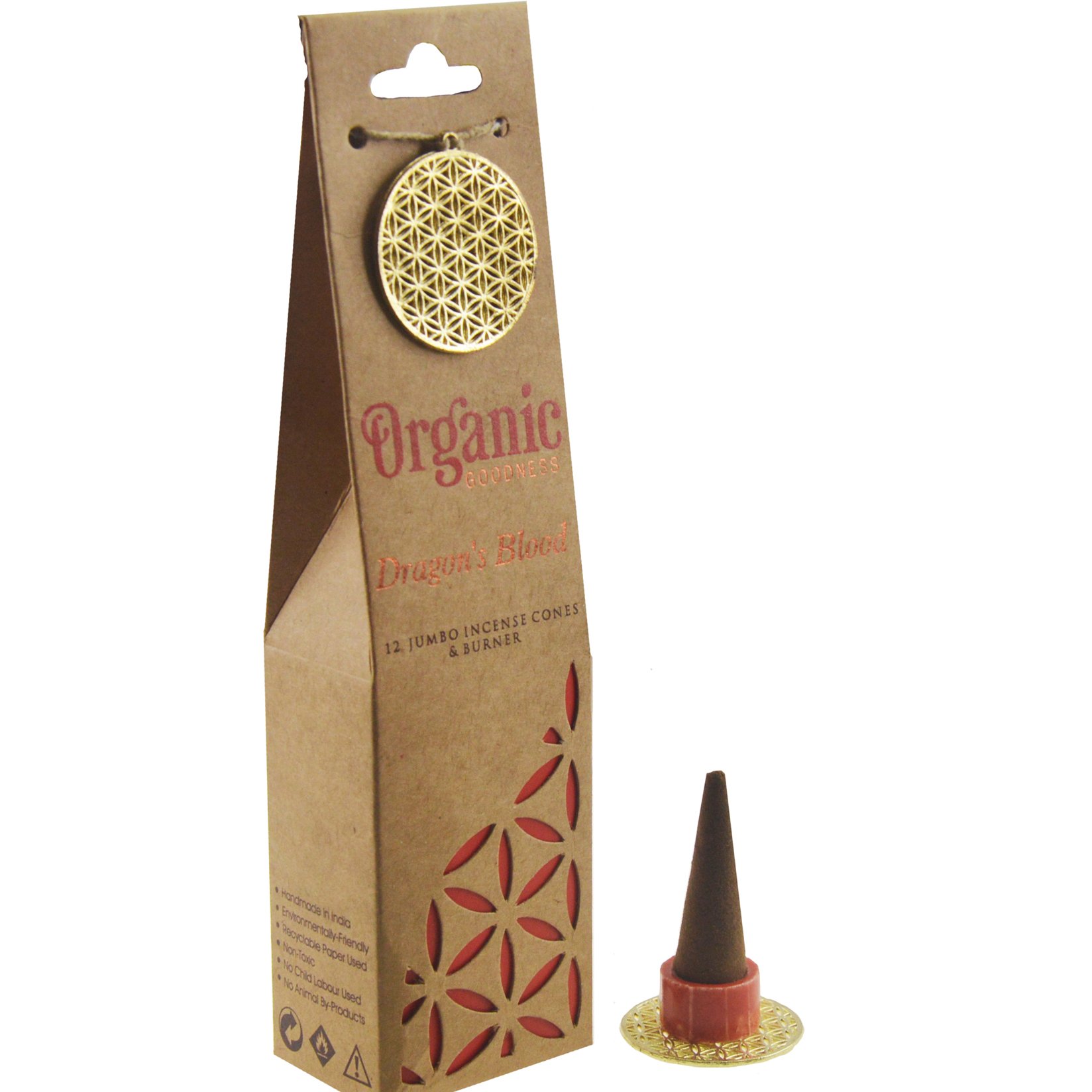 Dragon’s Blood Incense Cones with Ceramic Holder (12 Cones, Set of 12)