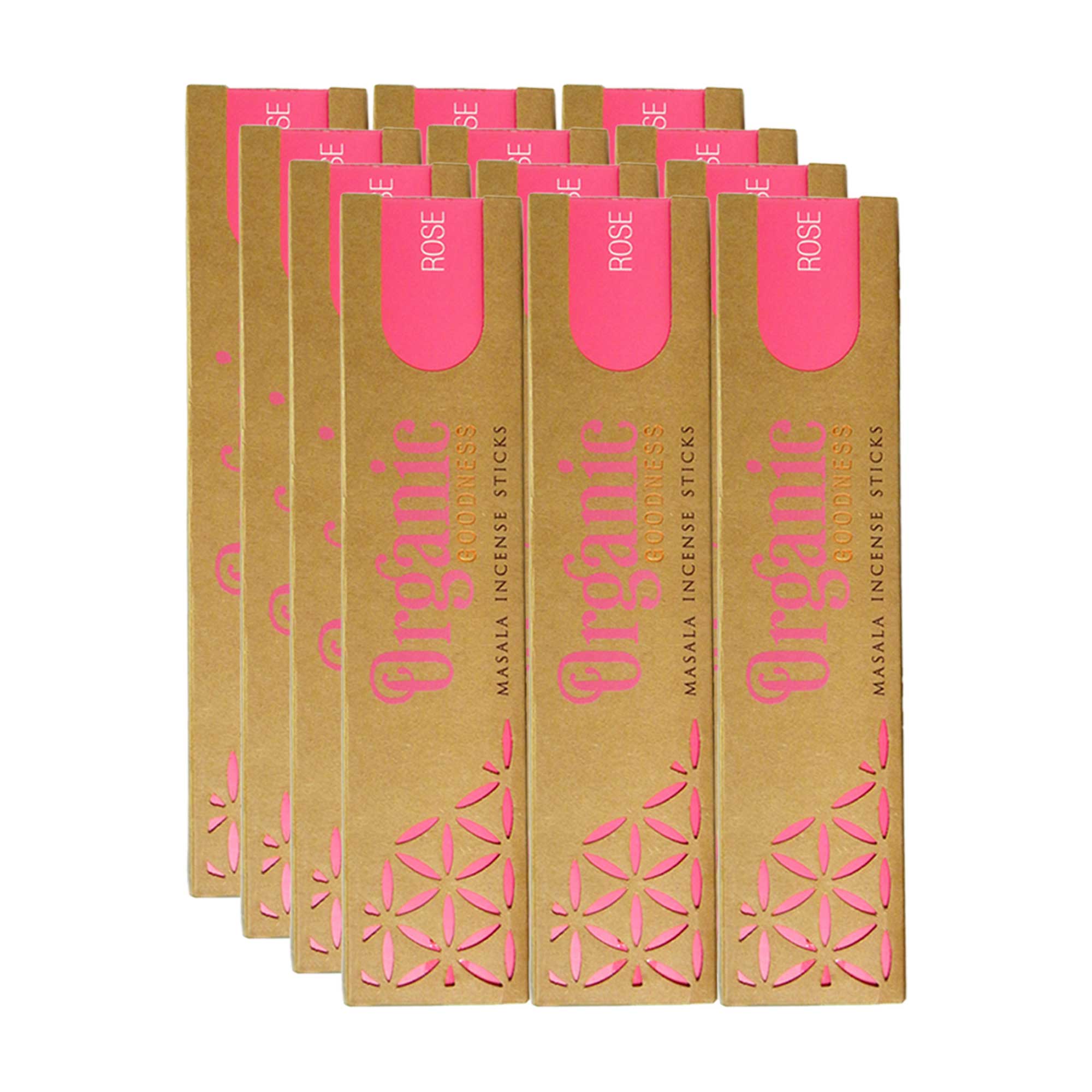 Rose Masala Incense Sticks (15g, Set of 12)